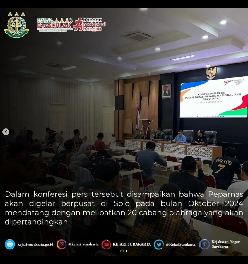 konferensi pers Pekan Paralimpiade Nasional (Peparnas) XVII Solo 2024