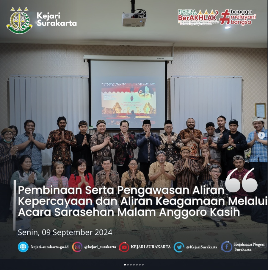 Pembinaan Serta Pengawasan Aliran Kepercayaan dan Aliran Keagamaan