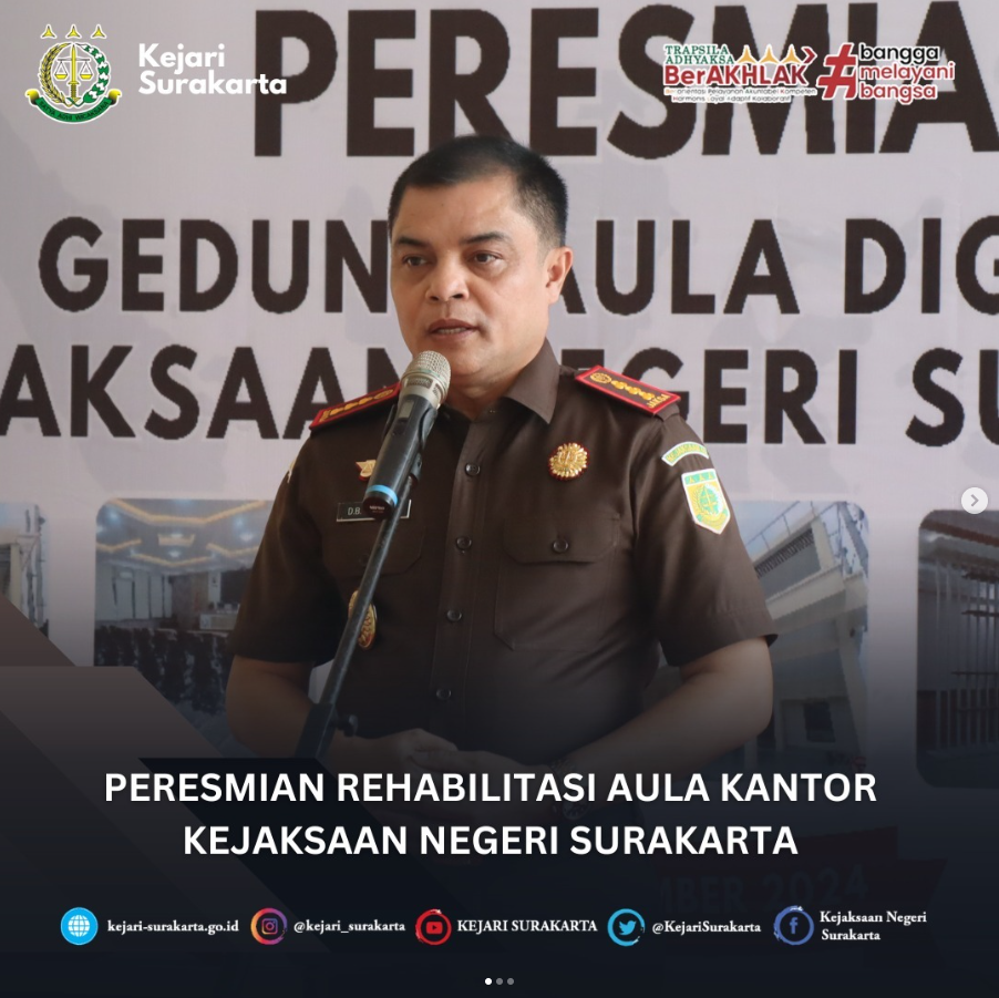 Peresmian Rehabilitasi Aula “Digdaya” Kejaksaan Negeri Surakarta