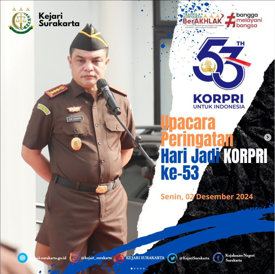 Upacara Peringatan Hari Jadi KORPRI ke-53 Tahun 2024