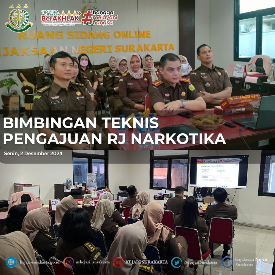 Bimbingan Teknis Pengajuan Restorative Justice Narkotika