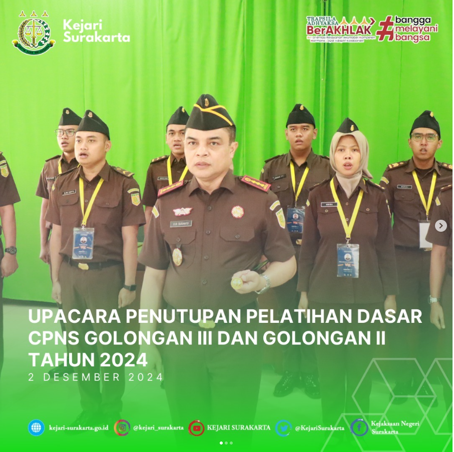 Penutupan Pelatihan Dasar CPNS Golongan III dan Golongan II Tahun 2024