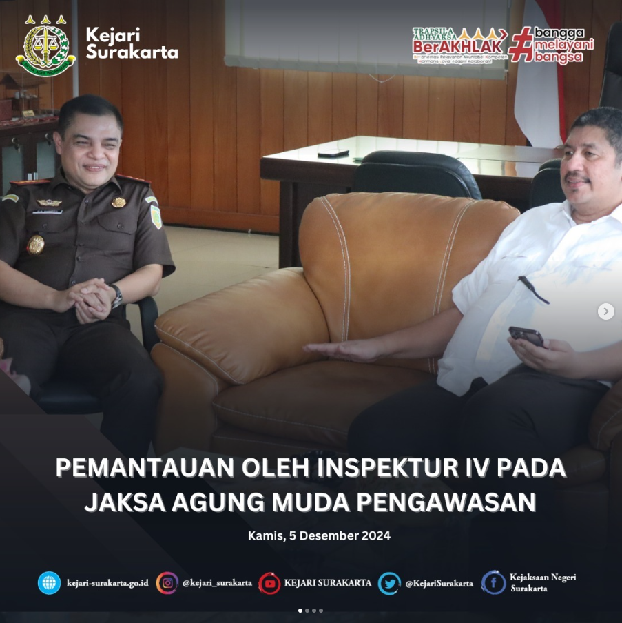Pemantauan oleh Inspektur IV pada Jaksa Agung Muda Bidang Pengawasan