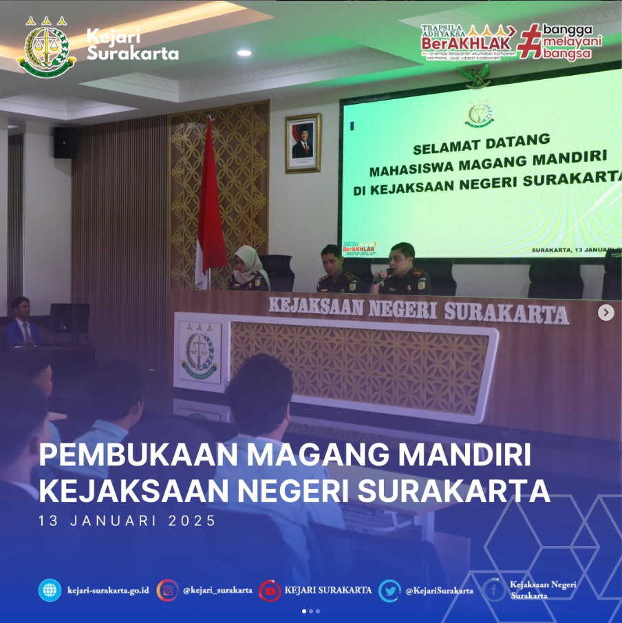 kegiatan Pembukaan Magang Mandiri Kejaksaan Negeri Surakarta