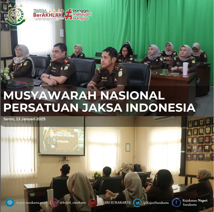 kegiatan Musyawarah Nasional Persatuan Jaksa Indonesia di Ruang Ekspos Kejaksaan Negeri Surakarta