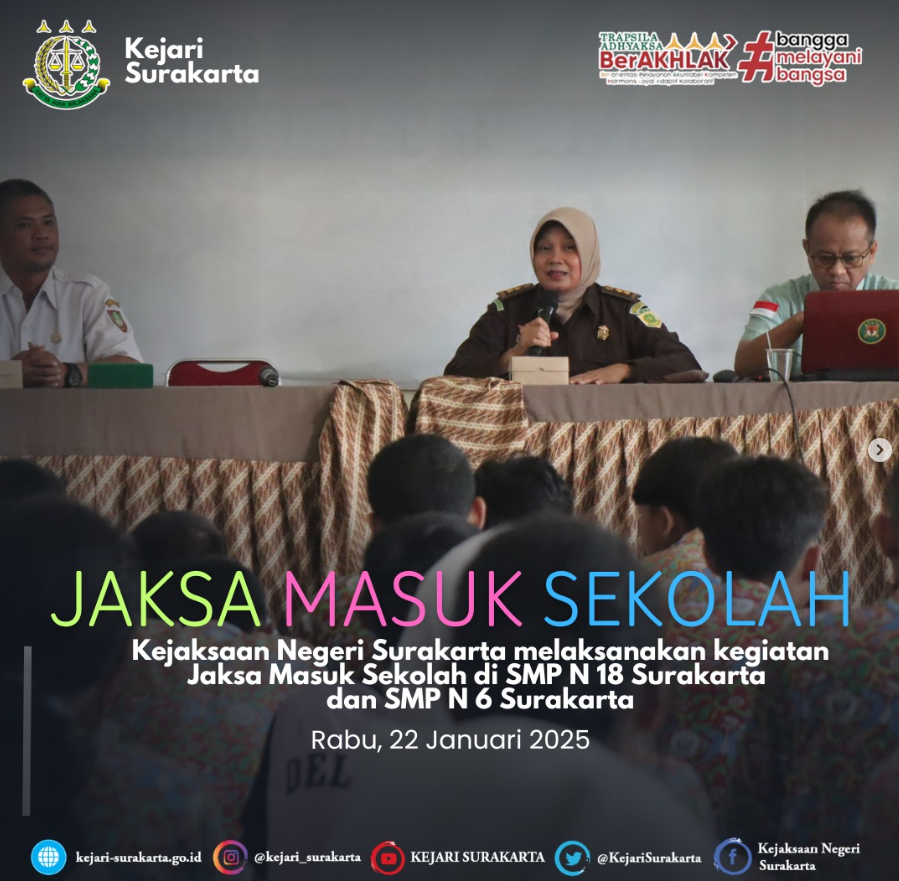 Jaksa Masuk Sekolah di SMP N 18 Surakarta dan SMP N 6 Surakarta