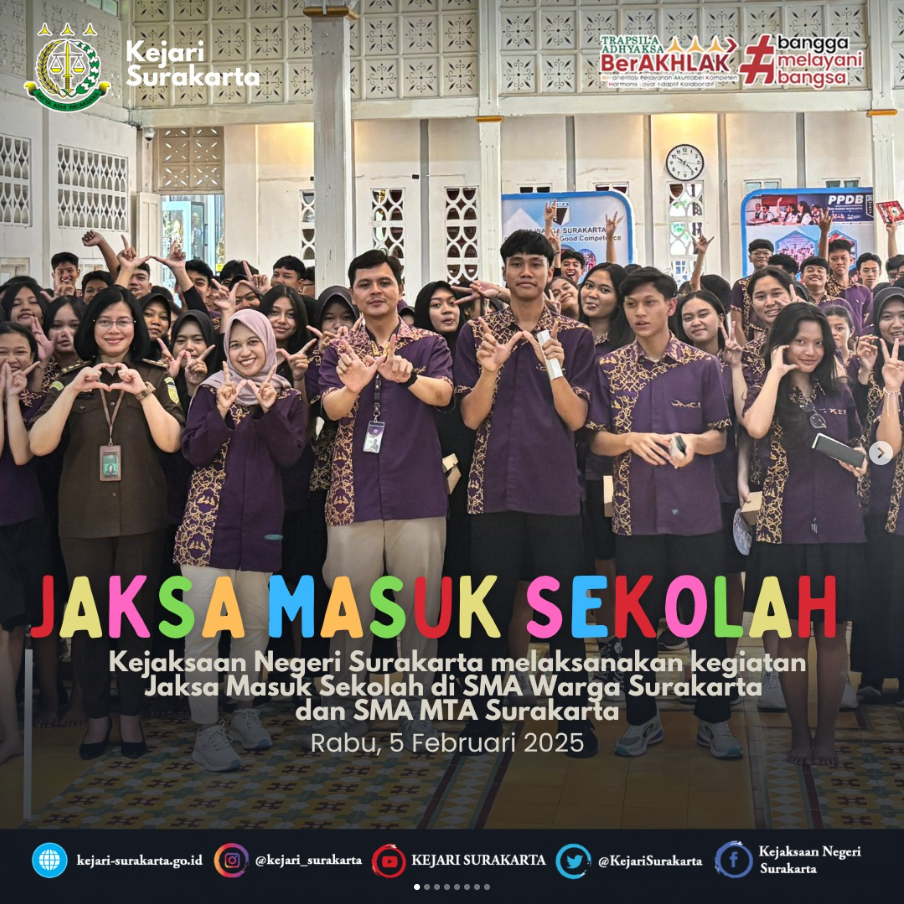 Jaksa Masuk Sekolah di SMA Warga Surakarta dan SMA MTA Surakarta