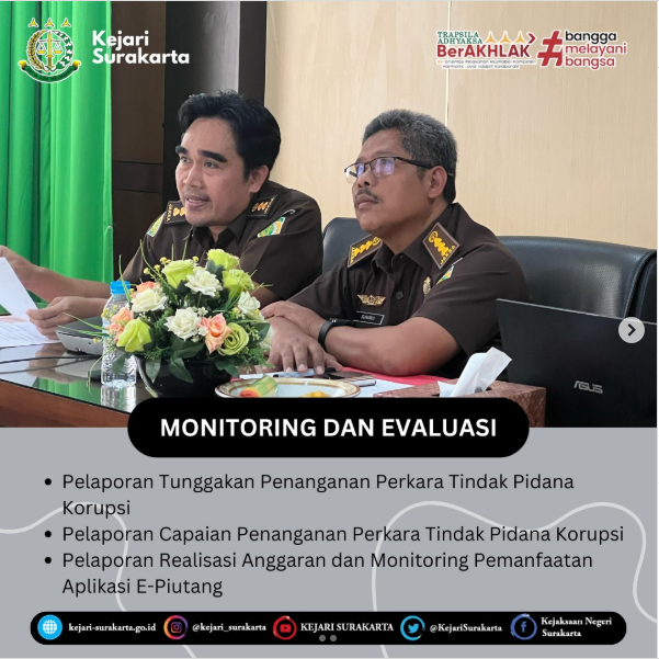 Monitoring dan Evaluasi Pelaporan Tunggakan Penanganan Perkara Tindak Pidana Korupsi