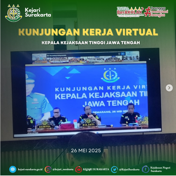 Kunjungan Kerja Virtual Kepala Kejaksaan Tinggi Jawa Tengah