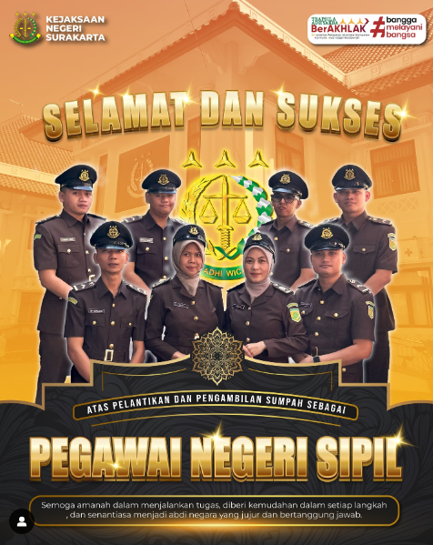 Selamat & Sukses atas pelantikan dan pengambilan sumpah Pegawai Negeri Sipil (PNS)