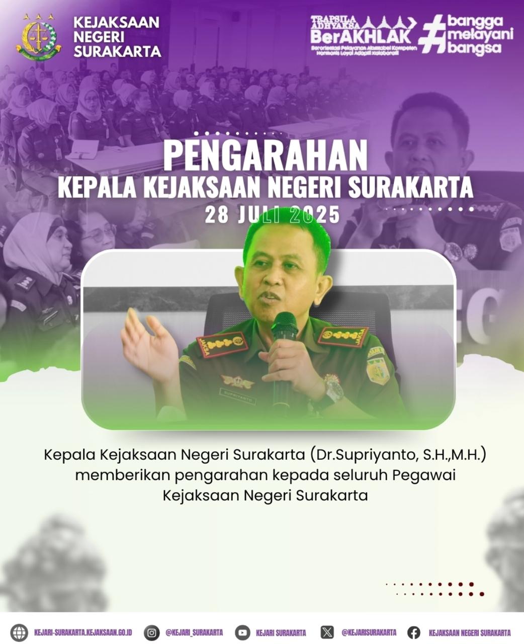Pengarahan Kepala Kejakasaan Negeri Surakarta