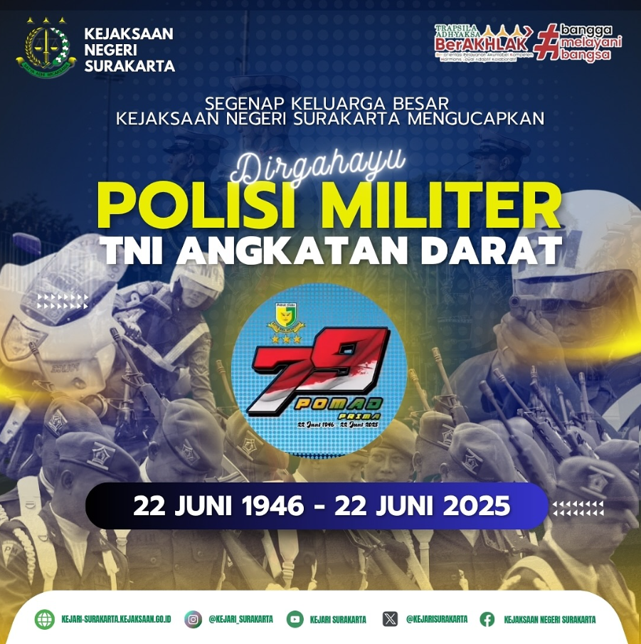 Dirgahayu Polisi Militer TNI Angkatan Darat