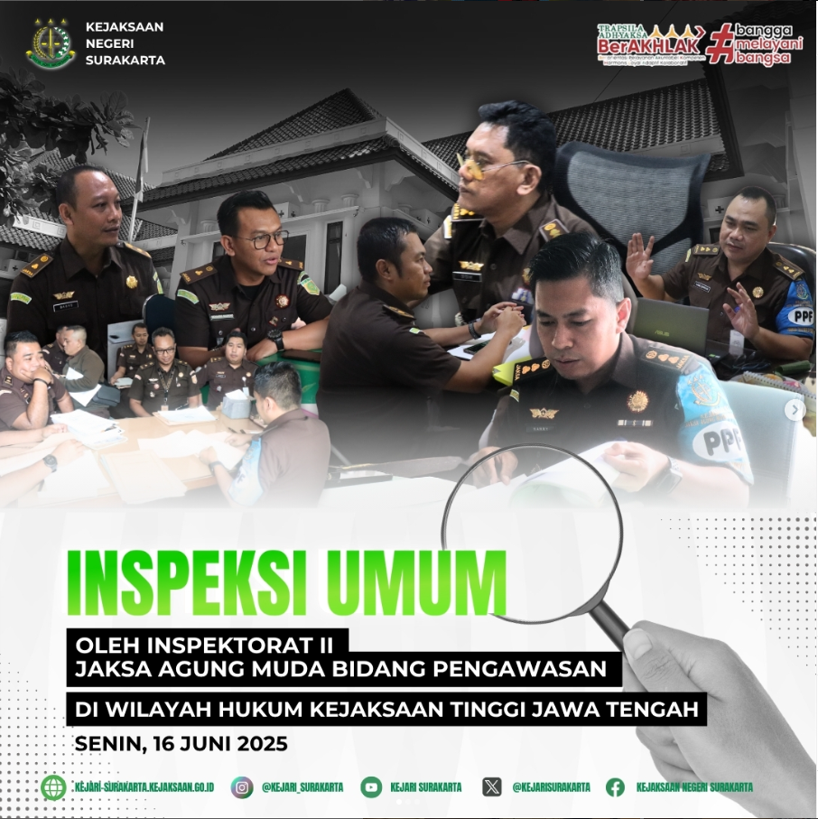  Inspeksi Umum oleh Inspektorat II Jaksa Agung Muda Bidang Pengawasan