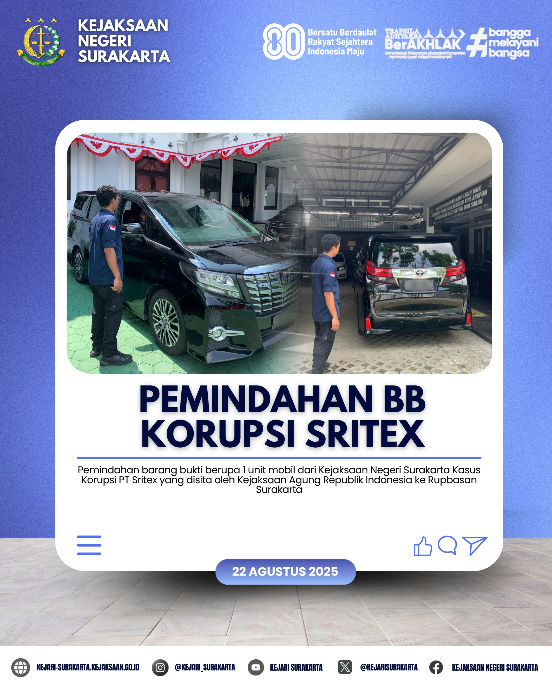 Pemindahan BB Korupsi Sritex