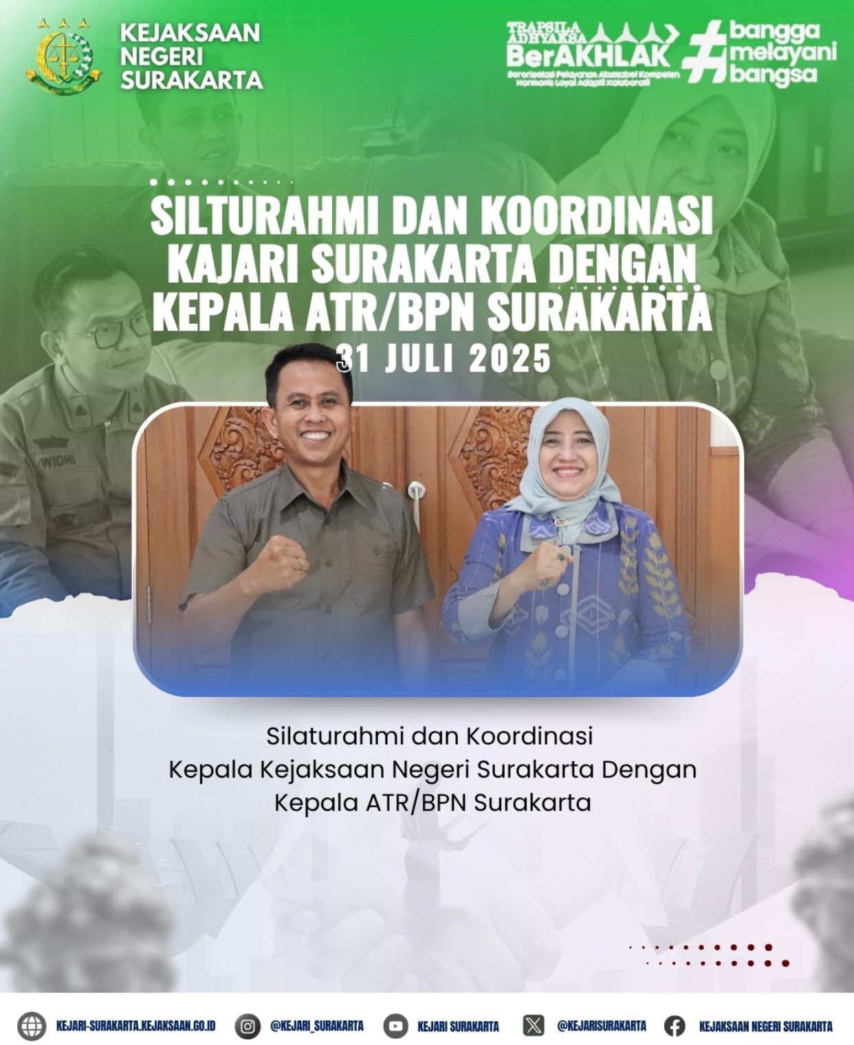 Silaturahmi dan Koordinasi Kajari Surakarta dengan Kepala ATR/BPN Surakarta