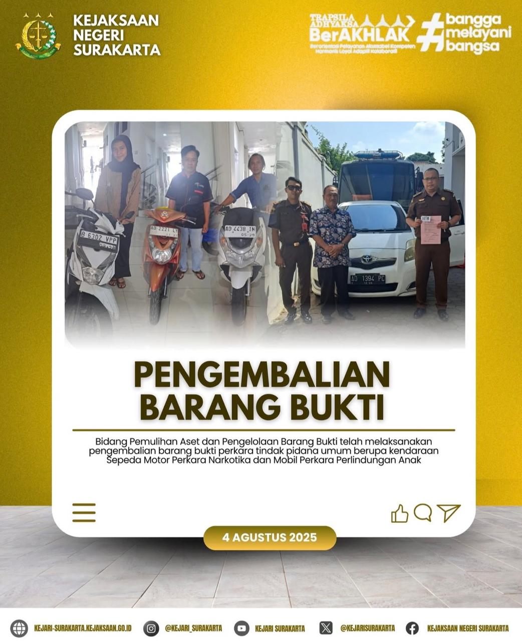 Pengembalian Barang Bukti
