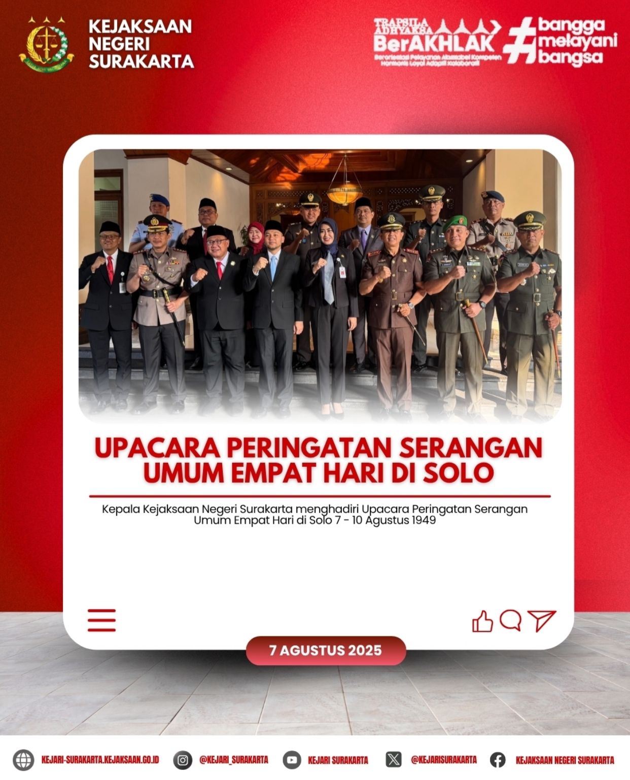 Upacara Peringatan Serangan Umum Empat Hari di Solo