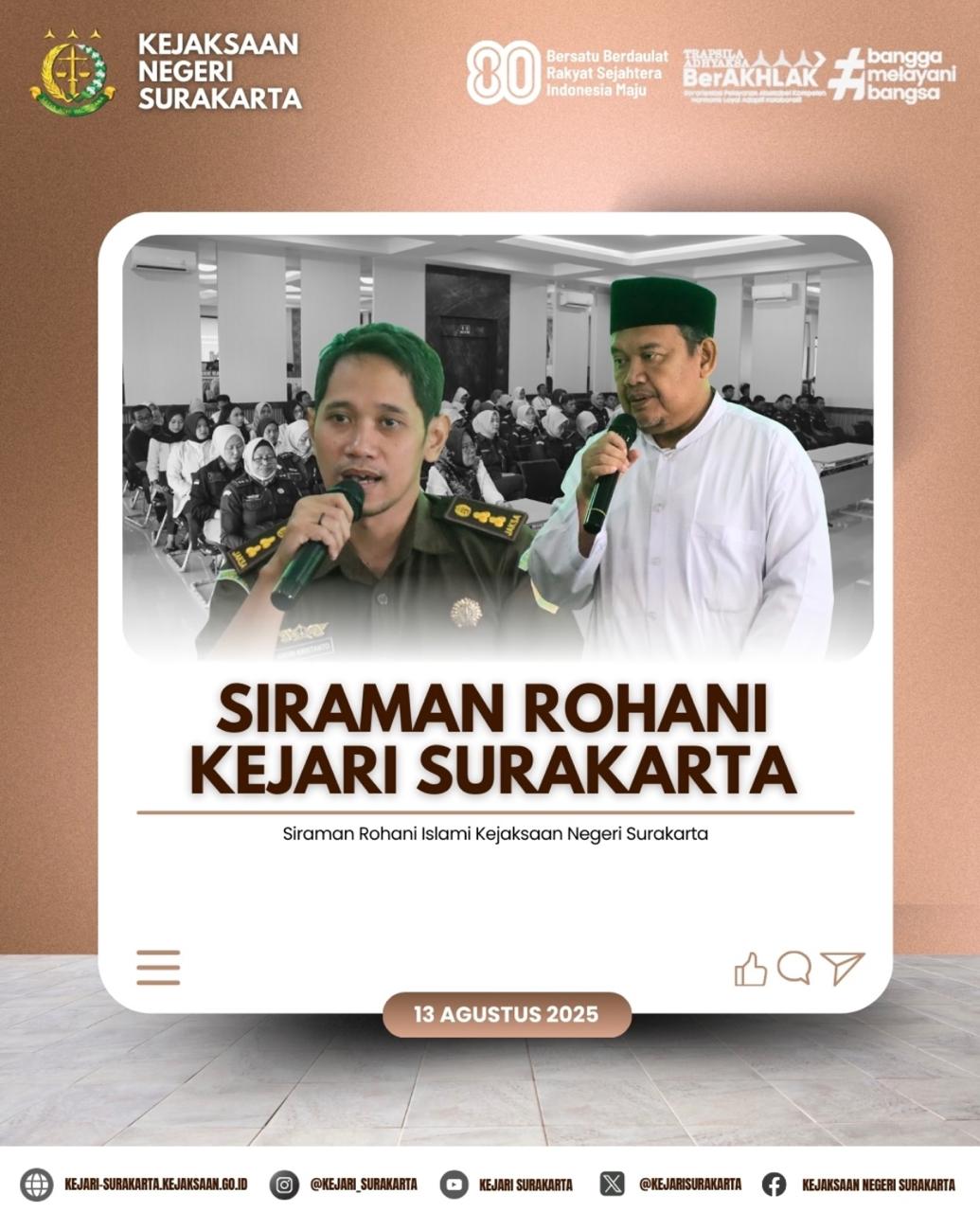 Siraman Rohani Kejari Surakarta