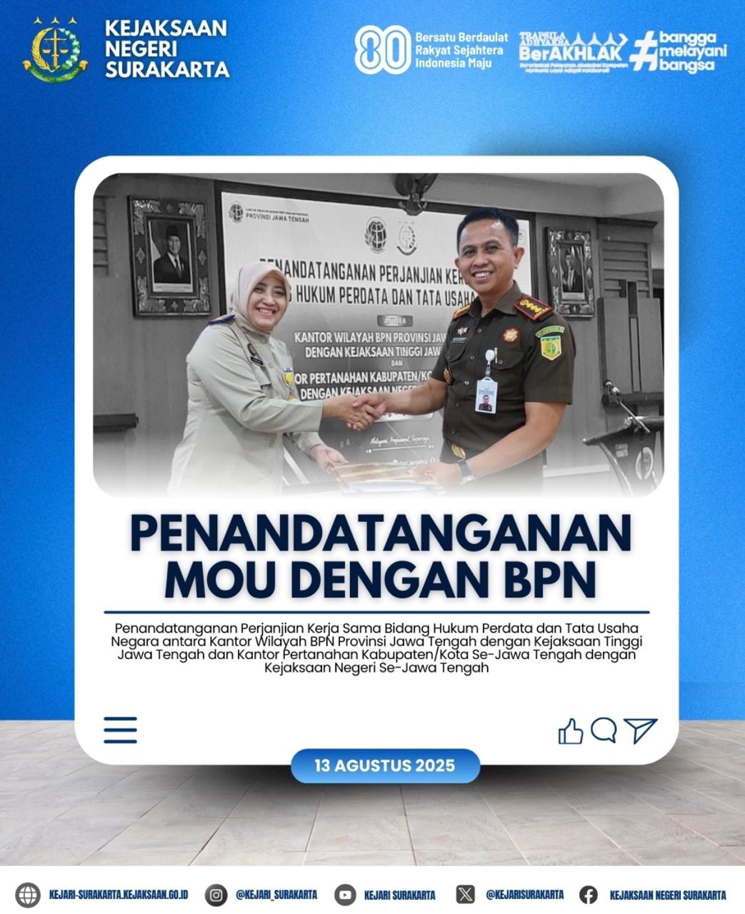 Penandatanganan MOU dengan BPN