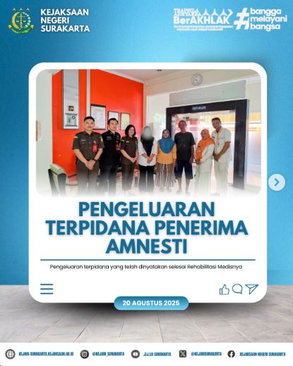 Pengeluaran Terpidana Penerima Amnesti
