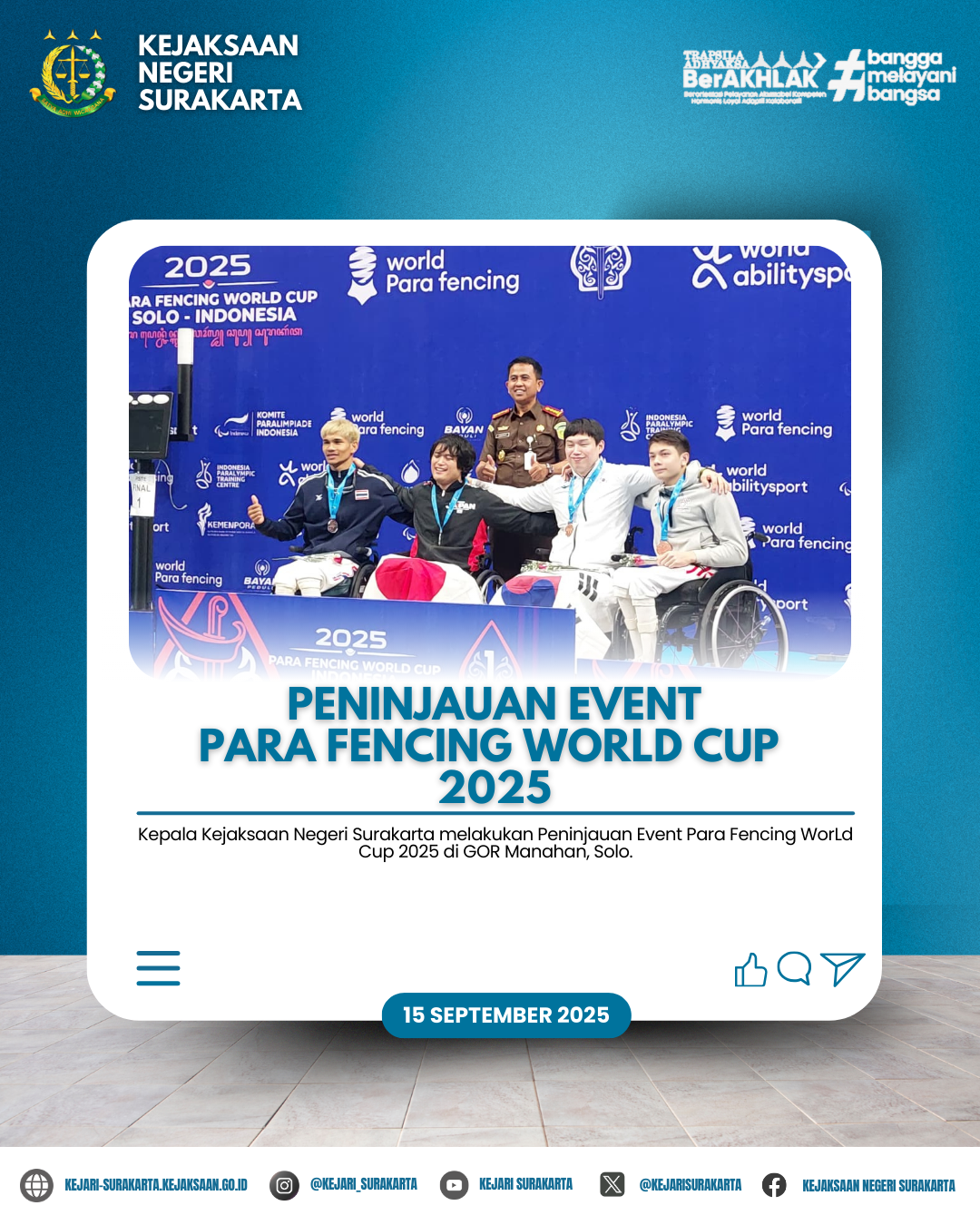 Peninjauan Event Para Fencing Word Cup 2025