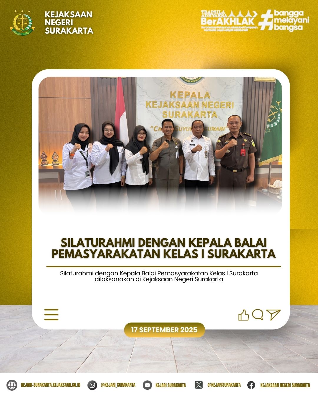 Silaturahmi dengan Kepala Balai Permasyarakatan Kelas I Surakarta