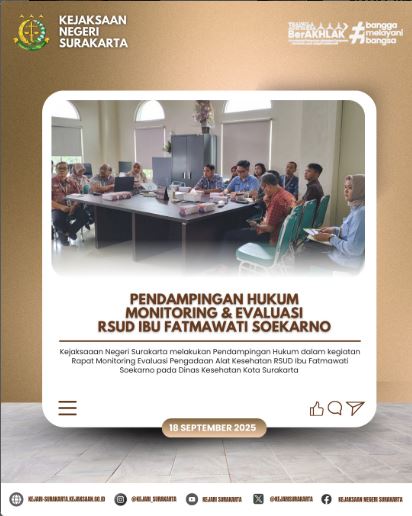 Pendampingan Hukum Monitoring & Evaluasi RSUD Ibu Fatmawati Soekarno