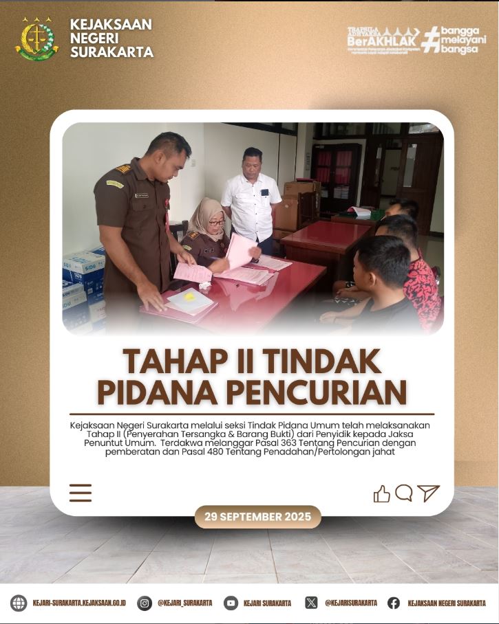 Tahap II Tindak Pidana Pencurian