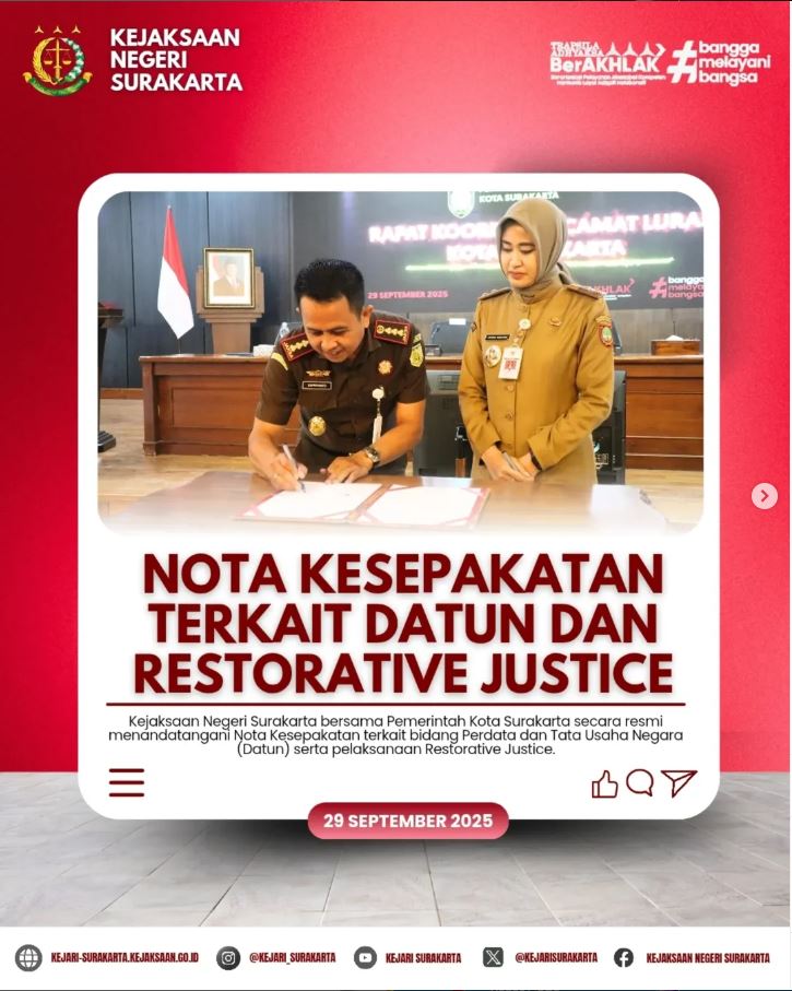 Nota Kesepakatan Datun dan Restorative Justice