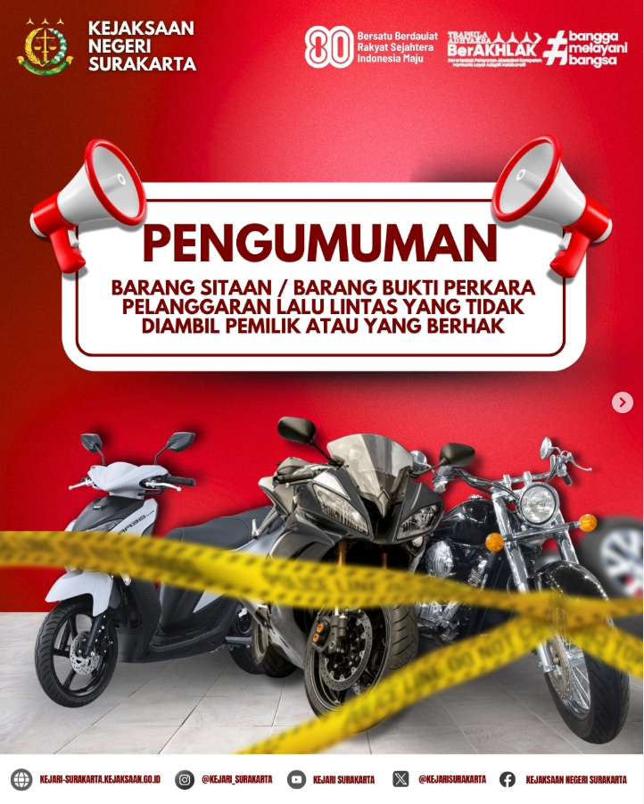 Pengumuman benda sitaan