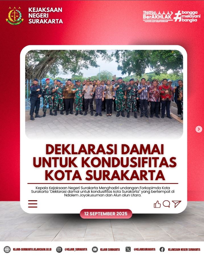 Deklarasi Damai untuk Kondusifitas Kota Surakarta