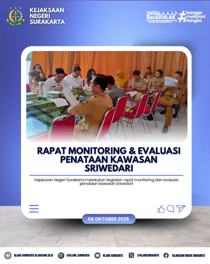 Rapat Monitoring & Evaluasi Penataan Kawasan Sriwedari