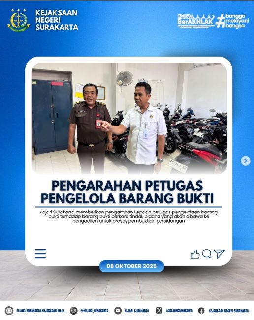 Pengarahan Petugas Pengelolaan Barang Bukti