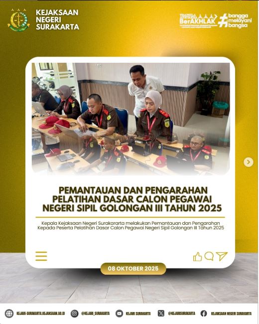 Pemantauan dan Pengarahan Pelatihan Dasar CPNS Gol III Tahun 2025
