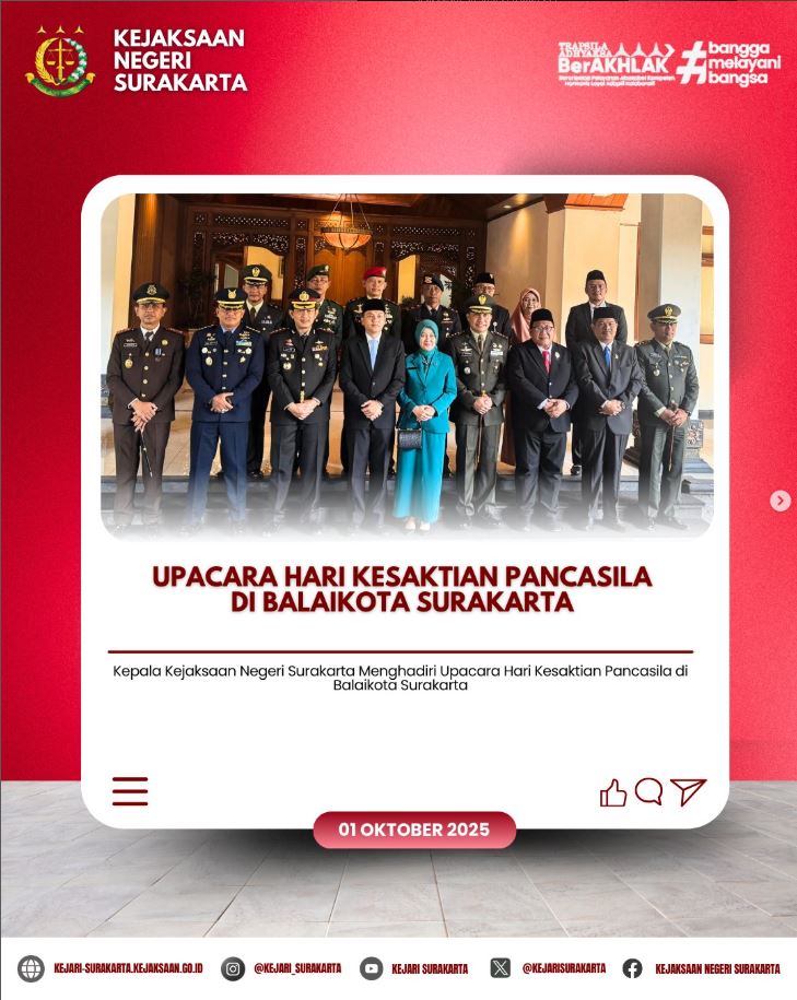 Upacara Harian Kesaktian Pancasila di Balaikota Surakarta