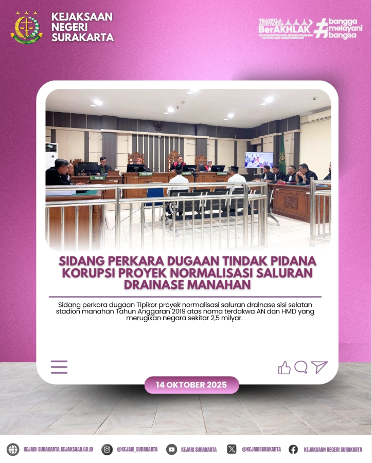 sidang dengan agenda Pembacaan Surat Dakwaan terhadap dua orang terdakwa Pidana Korupsi (Tipikor)