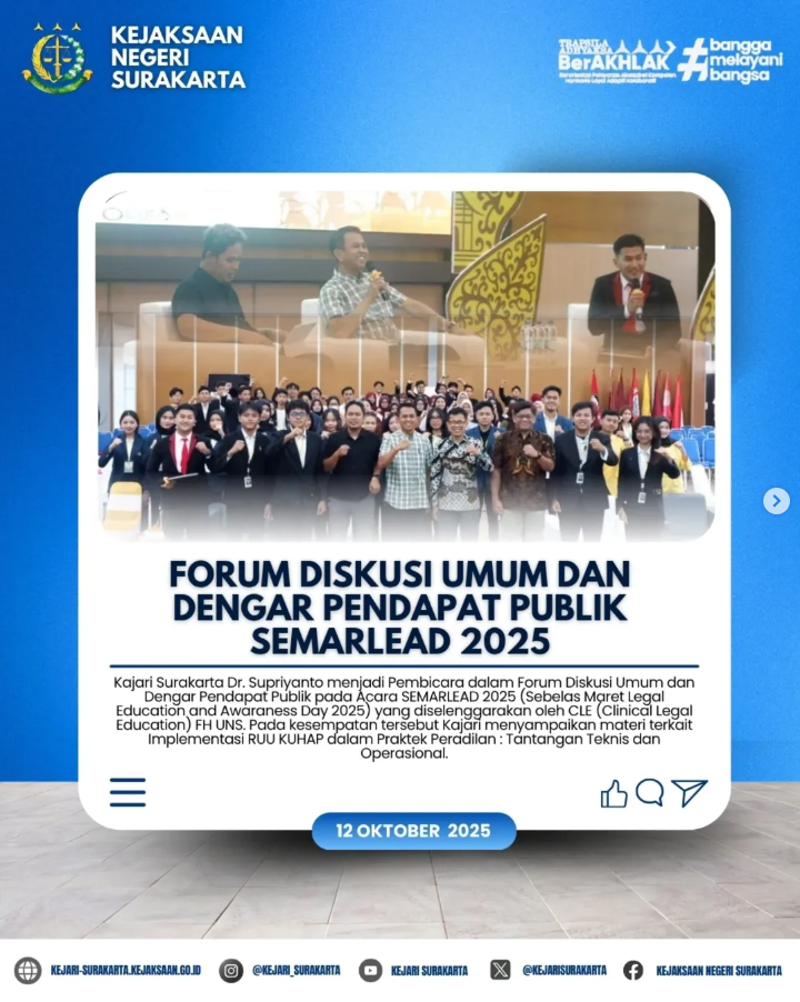 Forum Diskusi Umum dan Dengar Pendapat Publik pada acara SEMARLEAD 2025