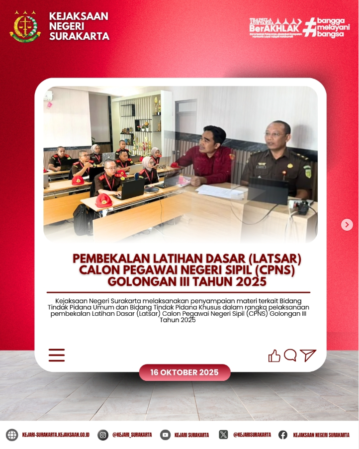 penyampaian materi pembekalan dalam rangka Latihan Dasar (Latsar) Calon Pegawai Negeri Sipil (CPNS) Golongan III Tahun 2025
