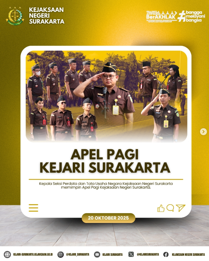  apel pagi rutin yang dipimpin oleh Kepala Seksi Perdata dan Tata Usaha Negara, Kurniawan Andy Nugroho, S.H., M.H.