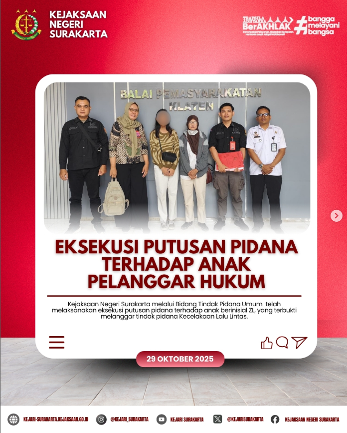 eksekusi putusan pidana terhadap anak berinisial ZL