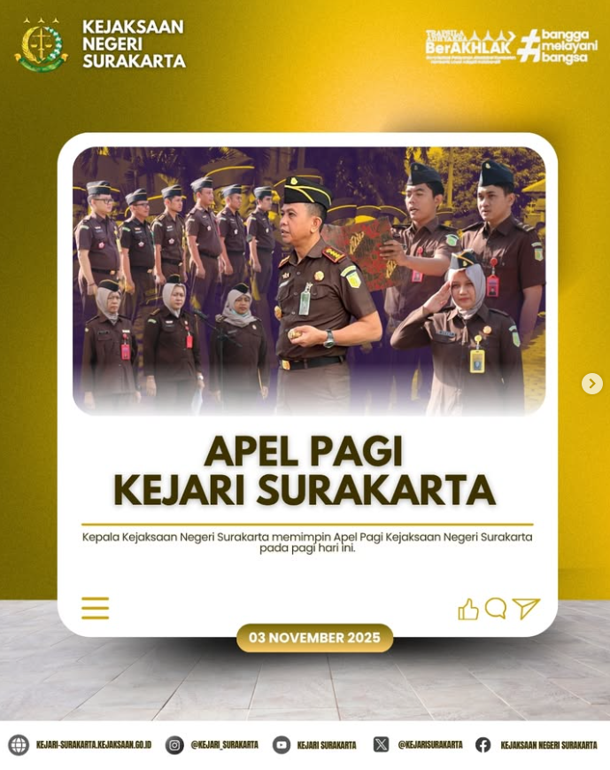 apel pagi di lingkungan Kejaksaan Negeri Surakarta