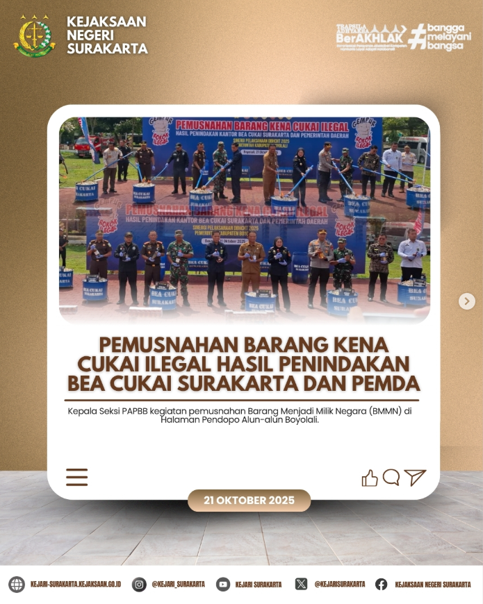 pemusanahan Barang Menjadi Milik Negara (BMN) berupa rokok ilegal
