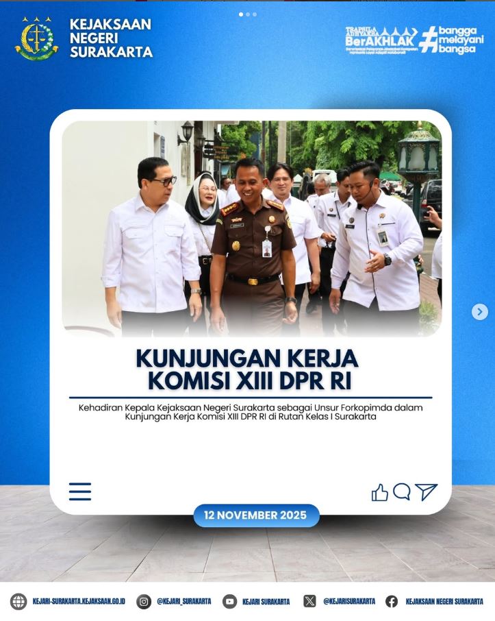Kunjungan Kerja Komisi XIII DPR RI