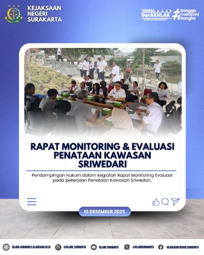 Rapat Monitoring & Evaluasi Penataan Kawasan Sriwedari