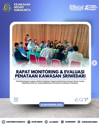 Rapat Monitoring & Evaluasi Penataan Kawasan Sriwedari