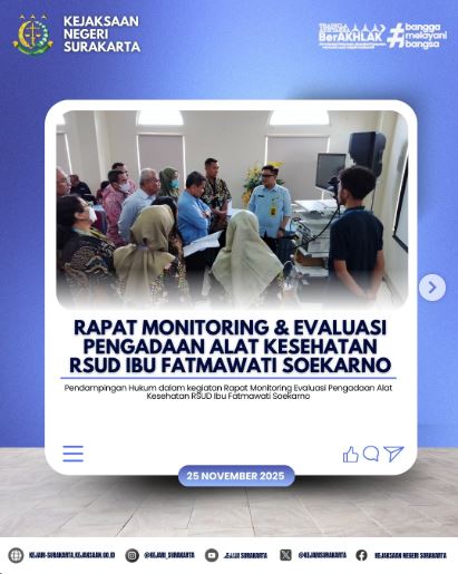 Rapat Monev Pengadaan Alat Kesehatan RSUD Ibu Fatmawati Soekarno