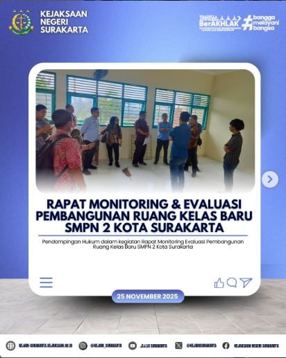 Rapat Monev Pembangunan Ruang Kelas Bary SMPN 2 Kota Surakarta