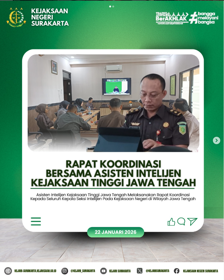 Rapat Koordinasi bersama Asisten Intelijen Kejaksaan Tinggi Jawa Tengah