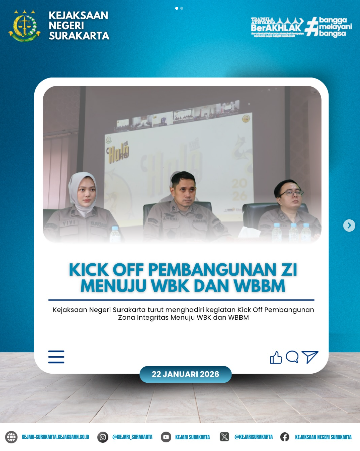 Kick Off Pembangunan Zona Integritas menuju Wilayah Bebas dari Korupsi (WBK) dan Wilayah Birokrasi Bersih dan Melayani (WBBM)