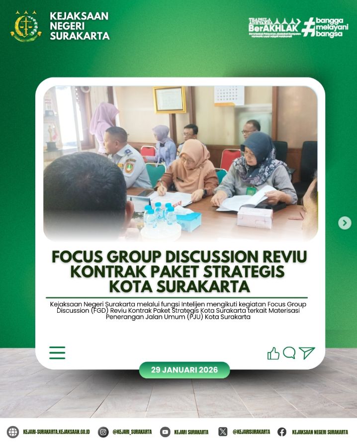 Focus Group Discussion (FGD) Reviu Kontrak Paket Strategis Kota Surakarta